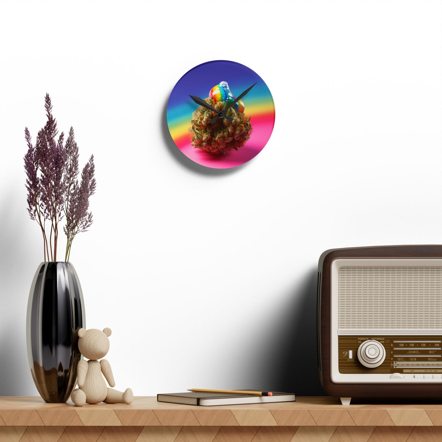 LGBTQIA Weed Clock Acrylic Wall Clock