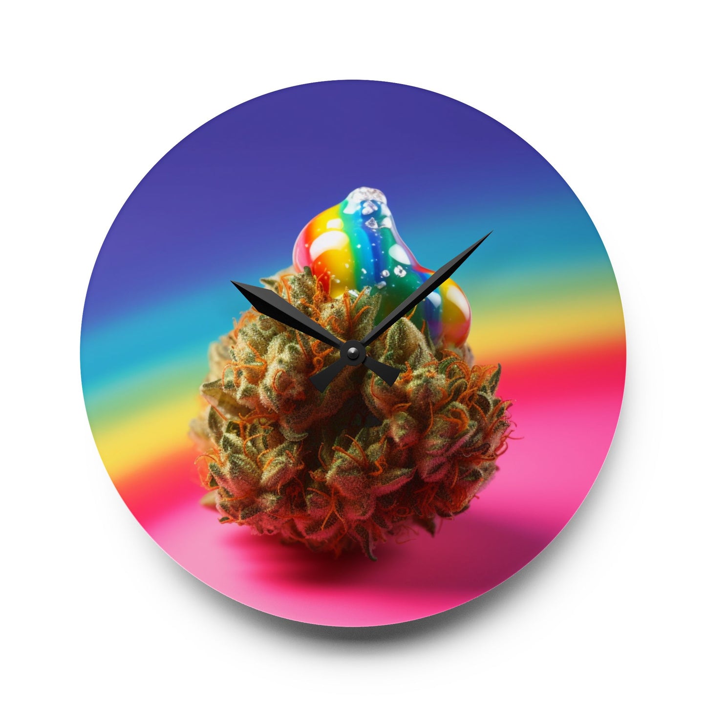 LGBTQIA Weed Clock Acrylic Wall Clock