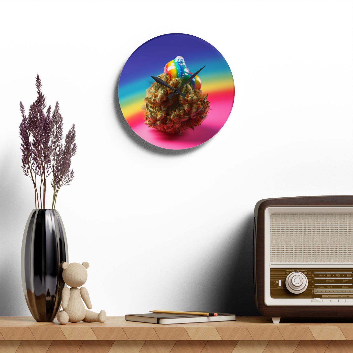 LGBTQIA Weed Clock Acrylic Wall Clock