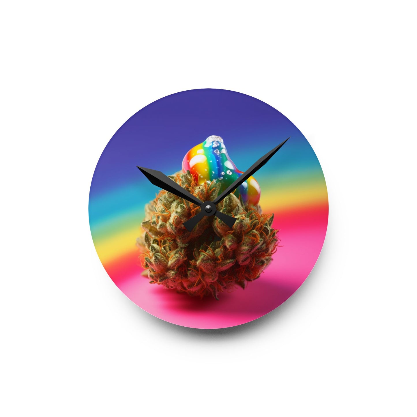 LGBTQIA Weed Clock Acrylic Wall Clock