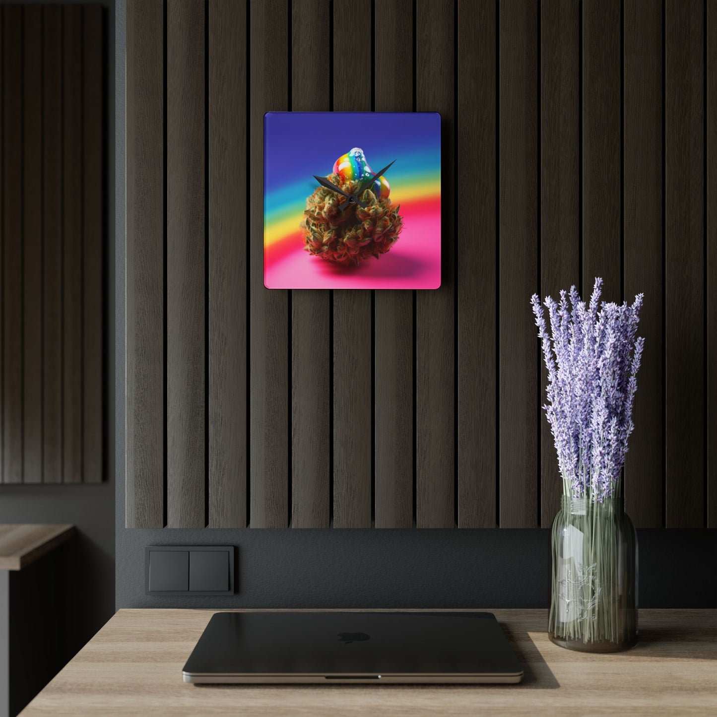 LGBTQIA Weed Clock Acrylic Wall Clock