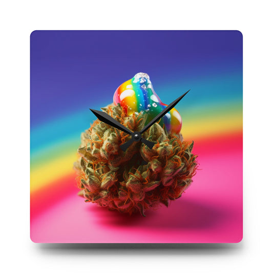 LGBTQIA Weed Clock Acrylic Wall Clock