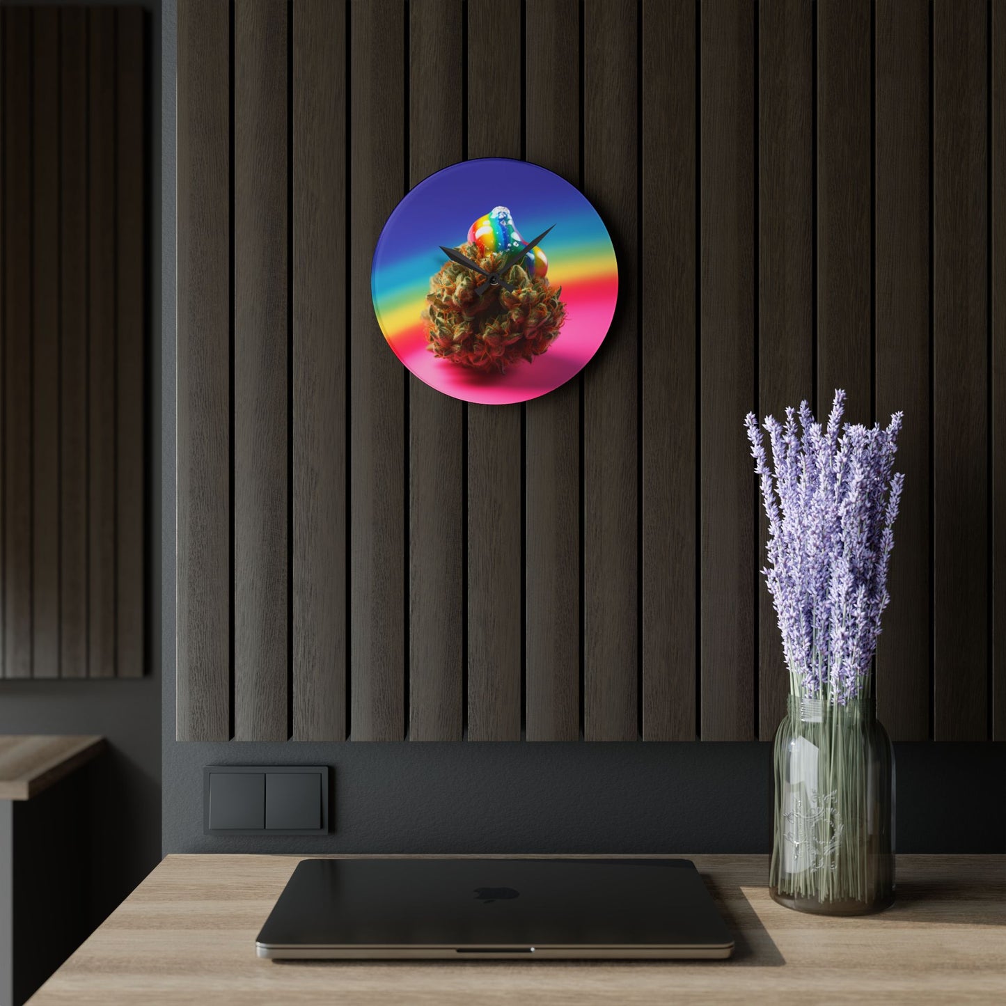 LGBTQIA Weed Clock Acrylic Wall Clock