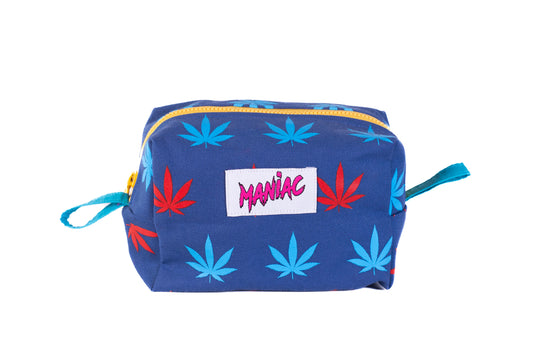 Maniac Weed Bag in blue Yellow Zipper