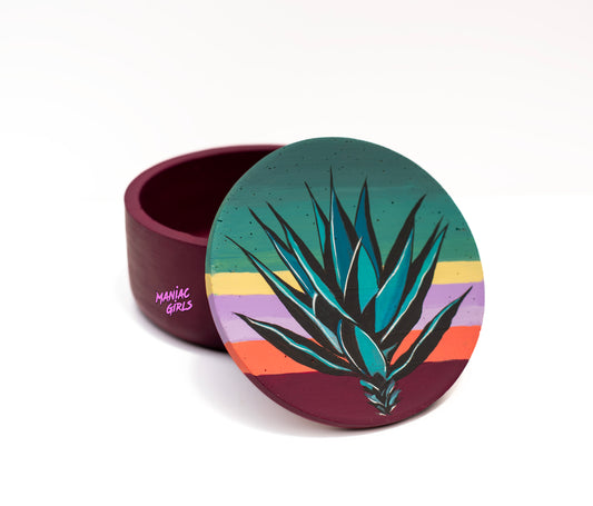Maniac Burgandy Agave Jewerly Pot