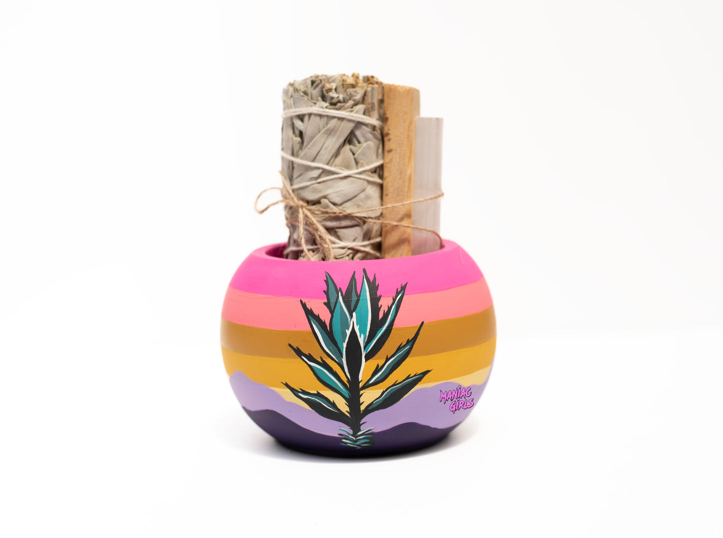 Maniac Pink Agave Smudge Pot Small