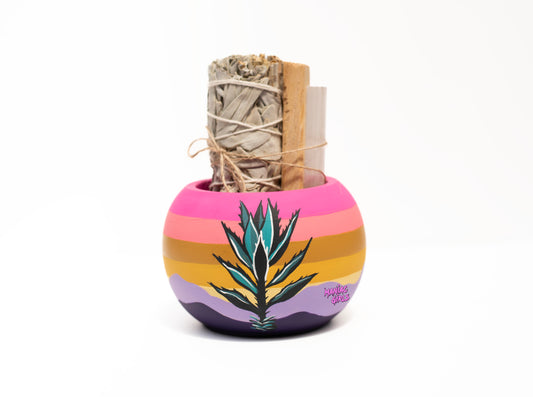 Maniac Pink Agave Smudge Pot Small