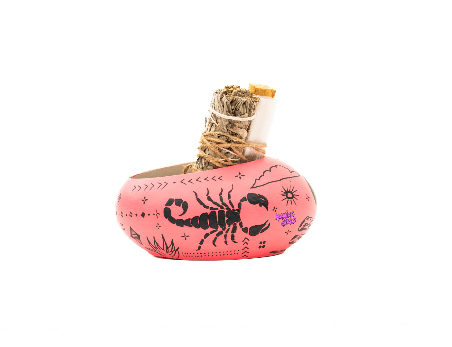 Mojave Bloom Smudge Bowl in Pink w/ Smudge Bundle