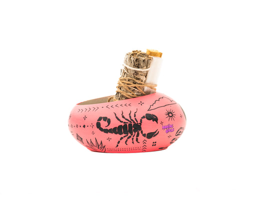 Mojave Bloom Smudge Bowl in Pink w/ Smudge Bundle