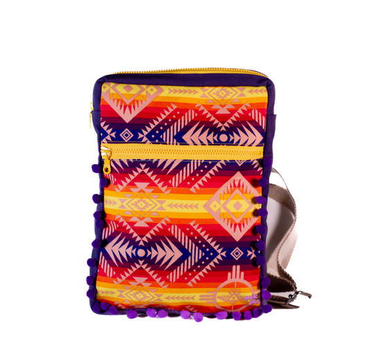 Yellow & Purple Aztec Large Slingbag