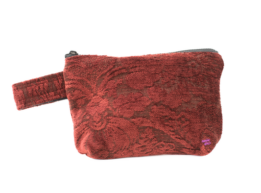 Vintage Burgandy Makeup Bag